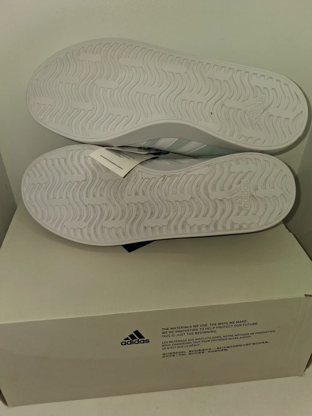 adidas Women's Mint Green Suede Sneakers with White Stripes - Picture 8 of 11